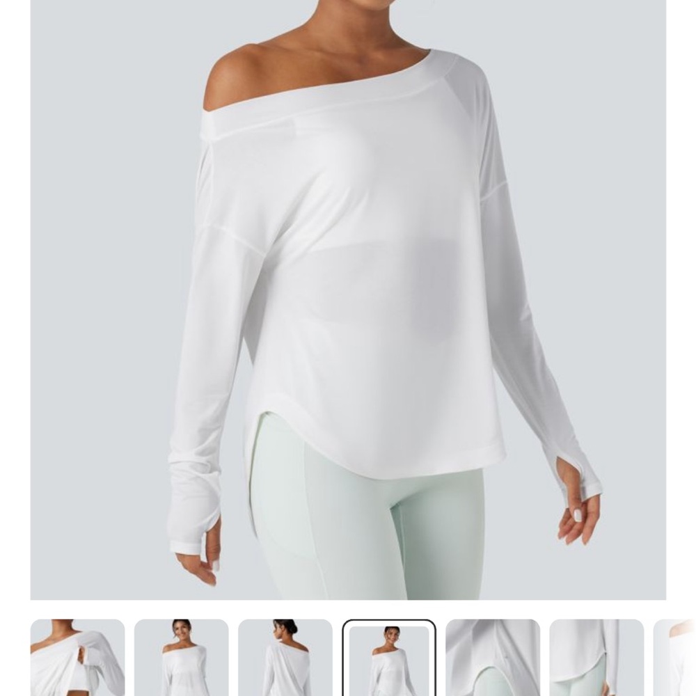 HALARA Off-Shoulder White Long Sleeve Top New without tags